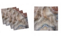 Ambesonne Marble Set of 4 Napkins, 12" x 12"
